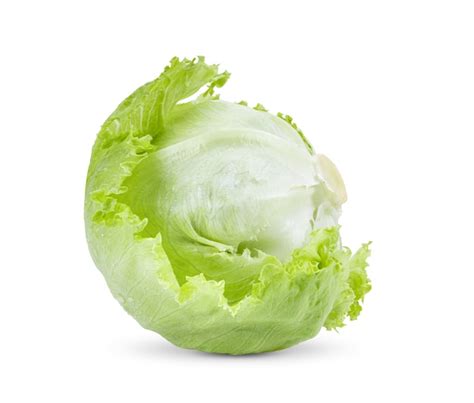 Premium Photo | Green iceberg lettuce on white background