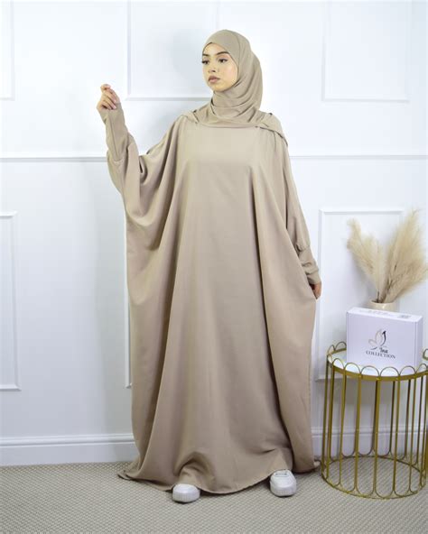 Hooded Abaya with integrated Hijab Beige - Ina Collection