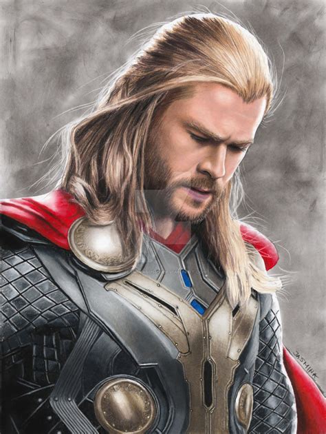 Colored Pencil Drawing: Chris Hemsworth as Thor by JasminaSusak on ...