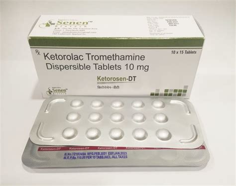 Ketorol-DT Tab Ketorolac Tromethamine Dispersible Tablets 10 Mg, Packaging Size: 10x10 Alu- Alu ...