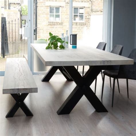 Rustik Industrial Wood Dining Table & Metal Legs