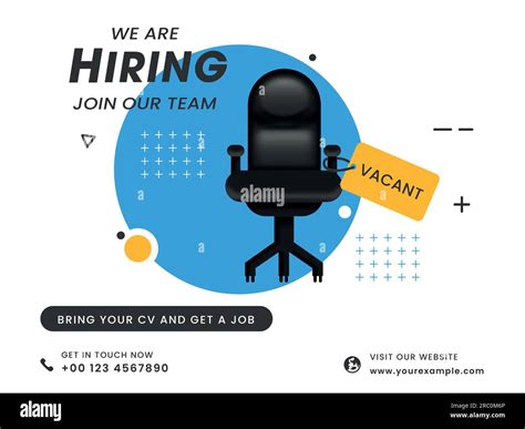 We Are Hiring Join Our Team Poster Design With Vacant Office Chair For Designation Stock Vector ...