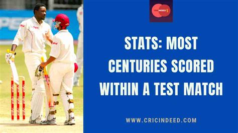 Stats: Most Number of Centuries in One Test Match - CricIndeed