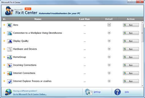 Microsoft Fix It Center 1.0.100 free download - Download the latest freeware, shareware and ...