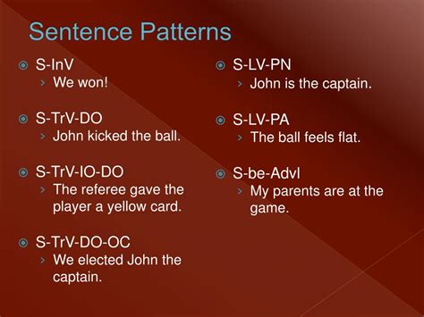 Sentence Pattern Examples With Answers Pdf