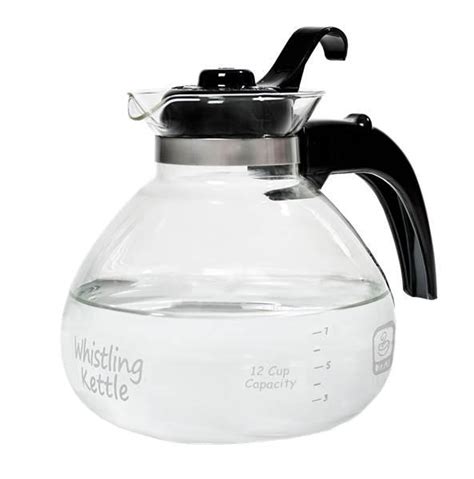 Amazon.com: Cafe Brew 12-Cup Glass Stovetop Whistling Kettle: Tea ...