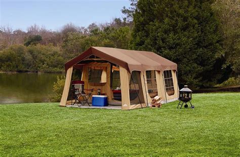 This Giant House Shaped Tent With a Front Porch Fits Up To 10 People, Has 200 Square Feet of Space