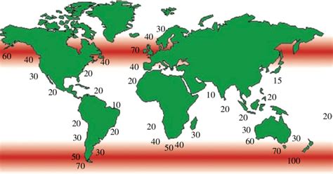 World's wave power potential in kW m −1. Adapted from Thorpe [12].... | Download Scientific Diagram