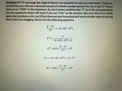 I'll rearrange the original Okun's Law equation in | Chegg.com