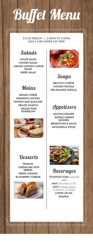 Half Page Menus for Restaurants Grilled Chicken Caesar Salad, Grilled Salmon, Tortilla Grill ...