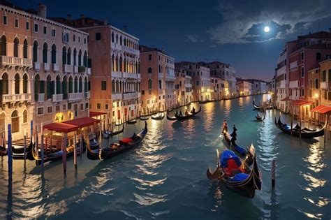 Premium AI Image | Grand canal at night in venice italy