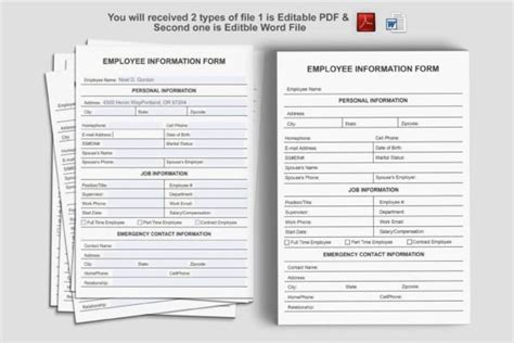 New Employee Information Sheet Template