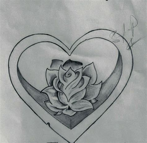 Dibujos De Corazones Y Rosas Para Dibujar A Lapiz | Images and Photos finder