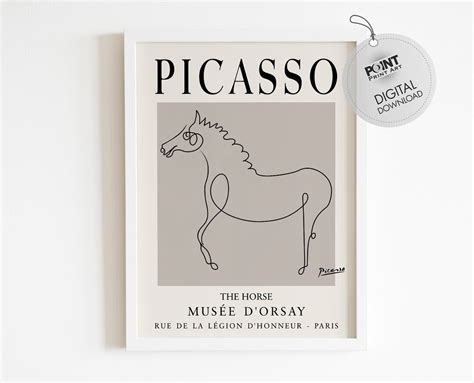 Pablo Picasso Horse Sketch Line Drawing Art Print Museum - Etsy