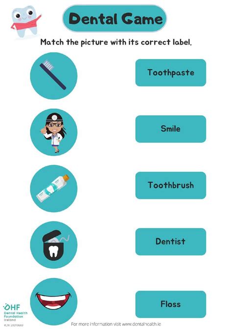 Dental matching word game | Dental Health Foundation