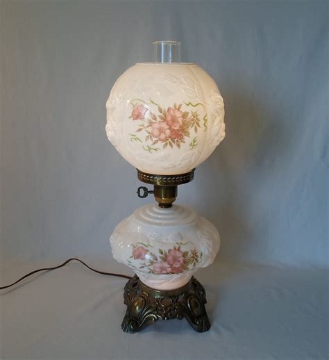 Vintage Gone with The Wind Lamp Hurricane Lamp Hand painted