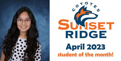 Celebrating April's student of the month | Sunset Ridge Intermediate