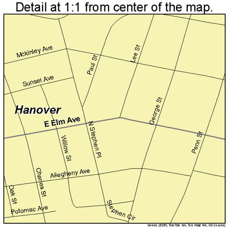 Hanover Pennsylvania Street Map 4232448