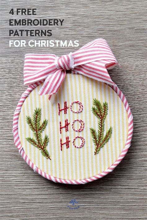 4 free Christmas embroidery patterns - Pumora | Christmas embroidery patterns, Christmas ...