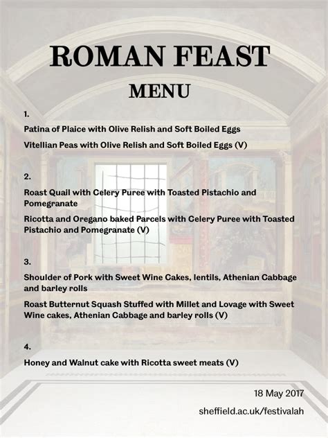 Festival of Arts and Humanities: Roman Feast - SHEFFIELD CLASSICAL ASSOCIATION