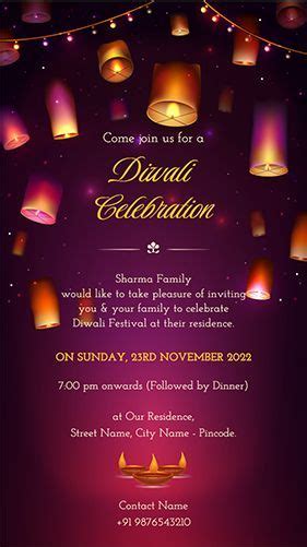 Diwali Invitation Card | Happy Invites Digital Card Maker | Diwali ...