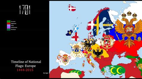 Timeline of National Flags: Europe (1444-2015) - YouTube