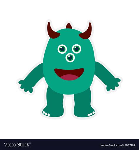 Cute monsters sticker Royalty Free Vector Image