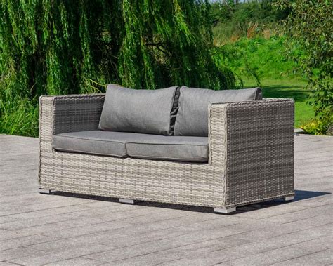 2 Seat Rattan Garden Sofa in Grey - Ascot - Rattan Garden Furniture | Patio Furniture ...