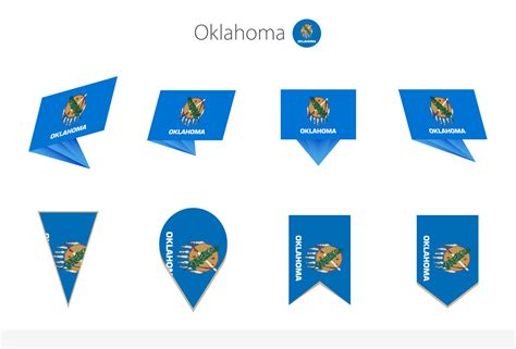 Oklahoma US State flag collection, eight versions of Oklahoma vector ...