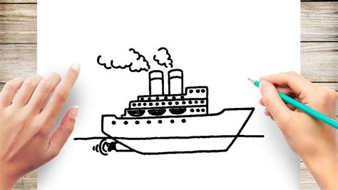 How To Draw Ship titanic Easy - YouTube