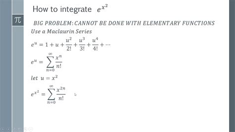 The Integral of e^x^2 - How to Integrate e^x^2 Using Infinite Series - YouTube