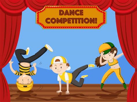 Children dance competition on stage 298172 Vector Art at Vecteezy