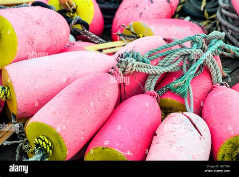 Lobster buoys, Maine, USA Stock Photo - Alamy