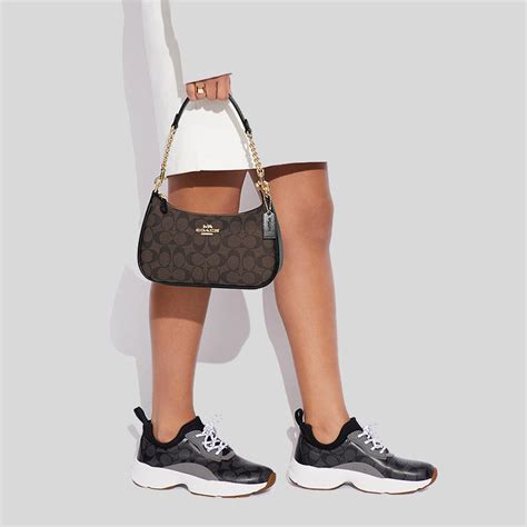 Coach Teri Shoulder Bag In Signature Canvas Brown Black CA548 – LussoCitta