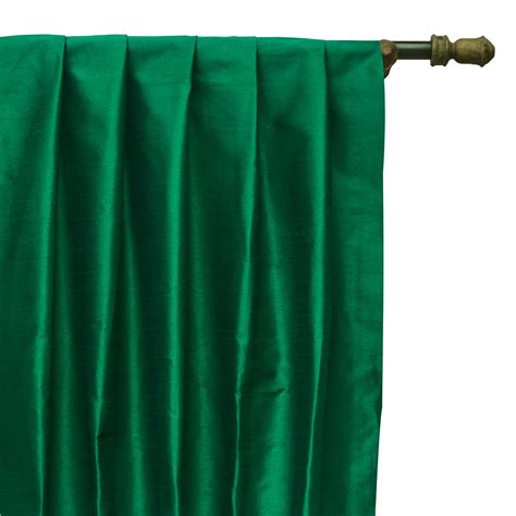 Dark Emerald Green Art Silk Curtain Panels Faux Silk Curtains | Etsy