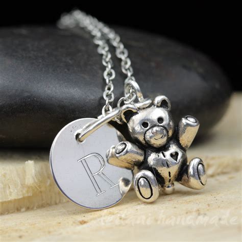 Sterling Silver Teddy Bear Keepsake Necklace - leilani handmade