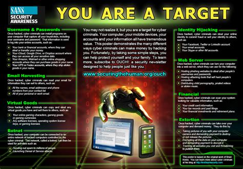 Free Security Awareness Poster - You Are A Target