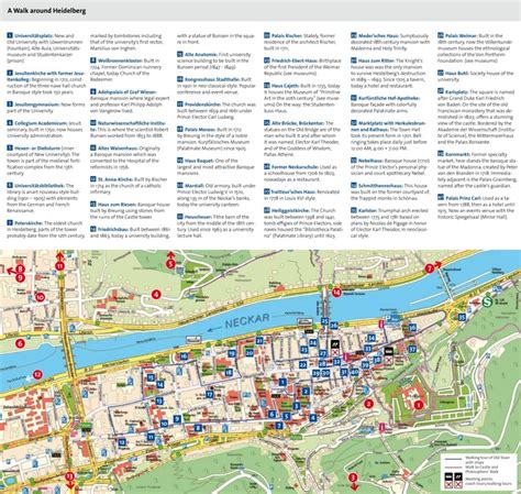 Heidelberg tourist attractions map - Ontheworldmap.com