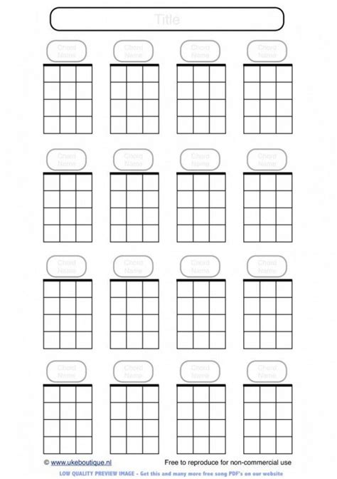 Blank Ukulele Chord Paper | Ukulele Club Amsterdam | Ukulele chords ...