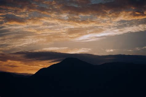 Silhouette of Hills at Sunset · Free Stock Photo