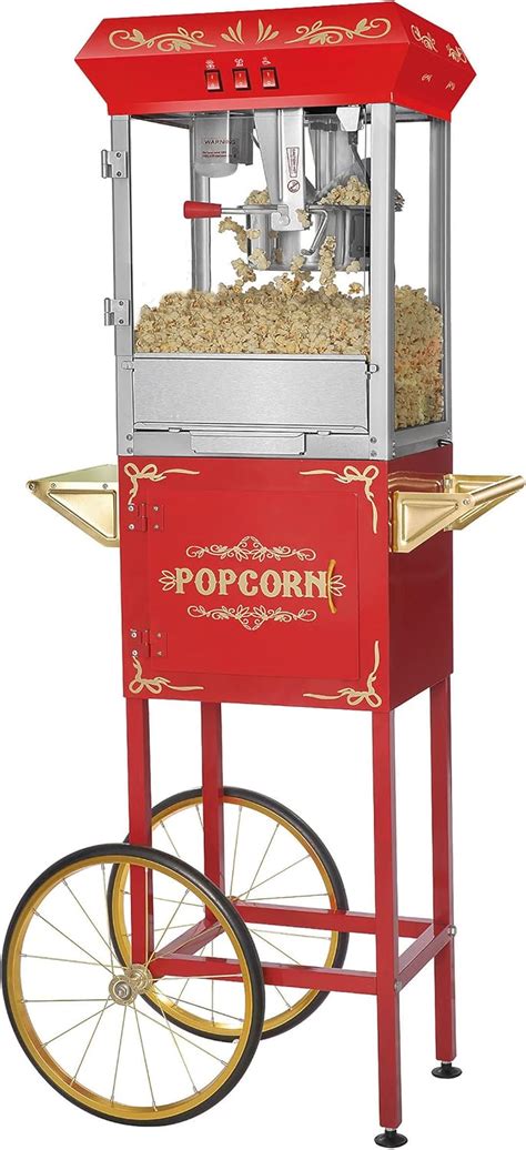 Great Northern Popcorn Foundation Popcorn Machine with Cart 8oz Popper with Stainless-Steel ...