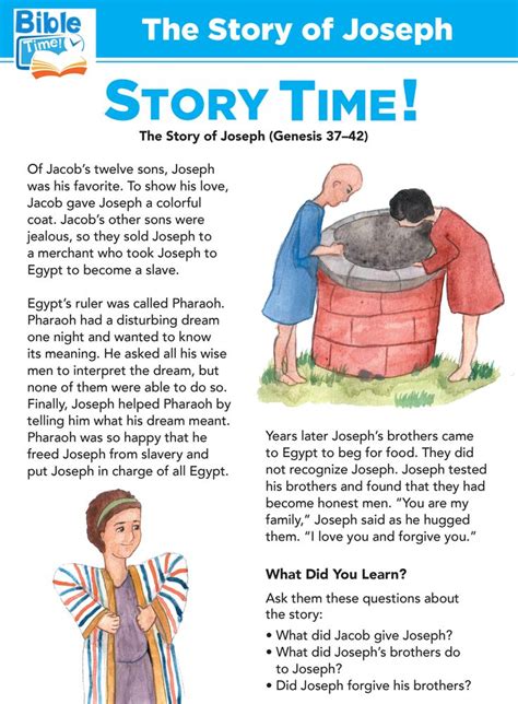 Joseph Preschool Bible Lessons