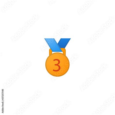 Third Place Vector Icon. Isolated Sports, Championship Medal, Award ...