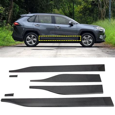 For Toyota RAV4 RAV 4 2019 2020 Exterior Side Door Body Molding Streamer Protector Cover Trim ...