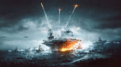 Download wallpaper 3840x2160 warship, battle, video game 4k wallpaper ...