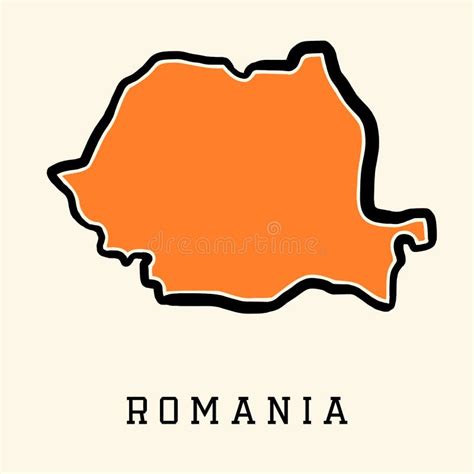 Romania - Outline Map stock vector. Illustration of stylized - 125188061