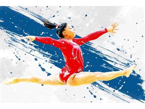 Simone Biles US Gymnastics Poster Print Sports Art | Etsy