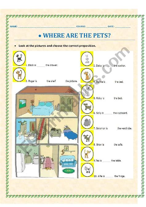 Where are my pets? - ESL worksheet by analozada84