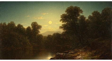 John William Casilear - Moonlight | Landscape paintings, Hudson river school, Moonlight painting