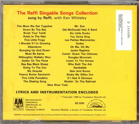 The Raffi Singable Songs Collection | Raffi Wiki | Fandom